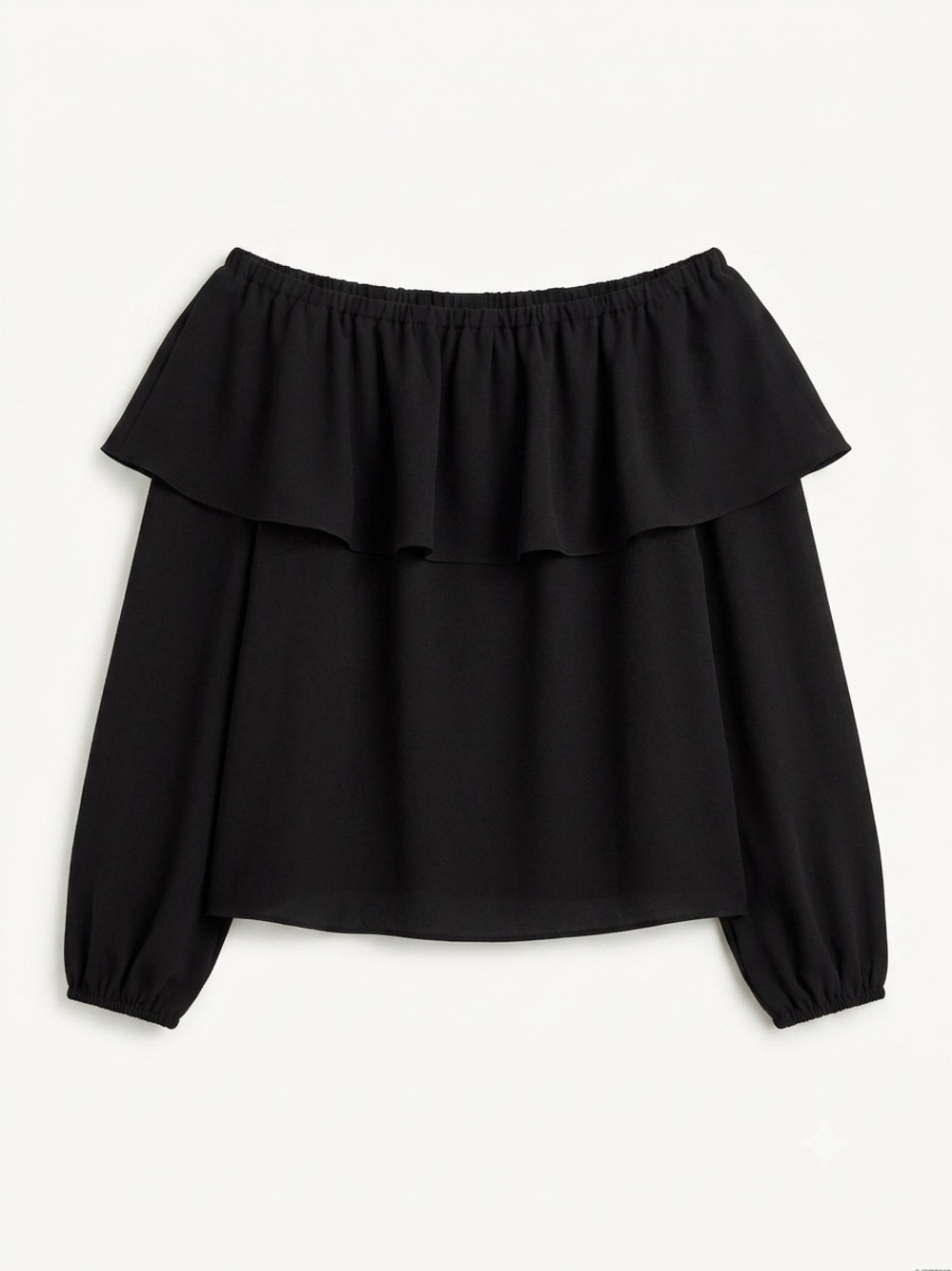 Aritzia Wilfred Chrysalis Off-The-Shoulder Ruffle Blouse - Black - Size XS